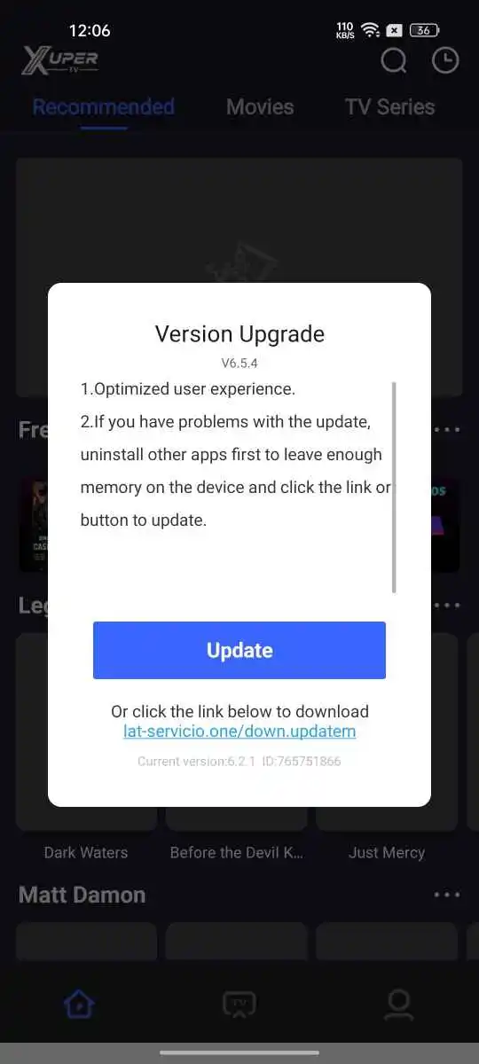 Aplicación obsoleta