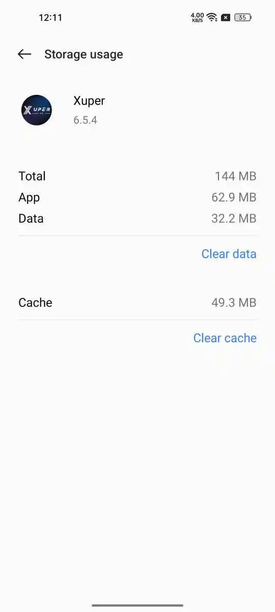 Borra la caché y los datos de la aplicación